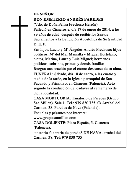 Don Emeterio Andrés Paredes