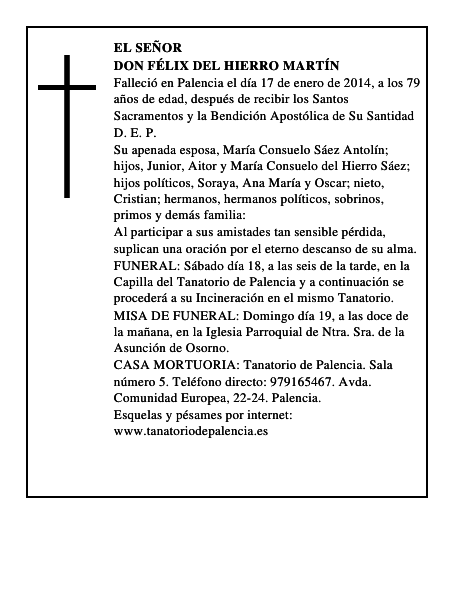 Don Félix del Hierro Martín
