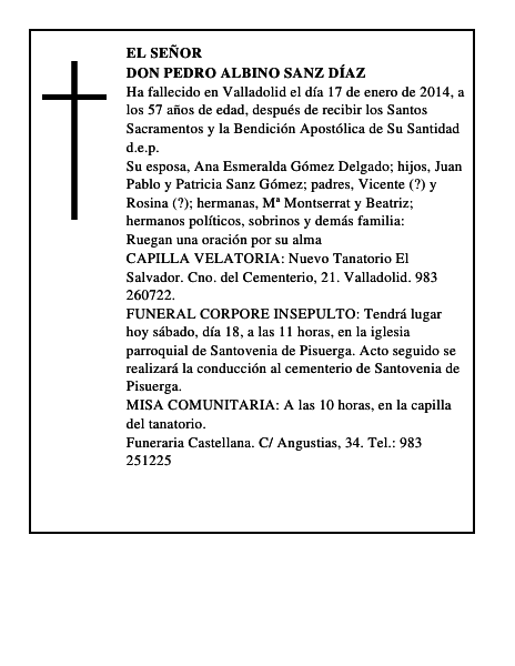 Don Pedro Albino Sanz Díaz