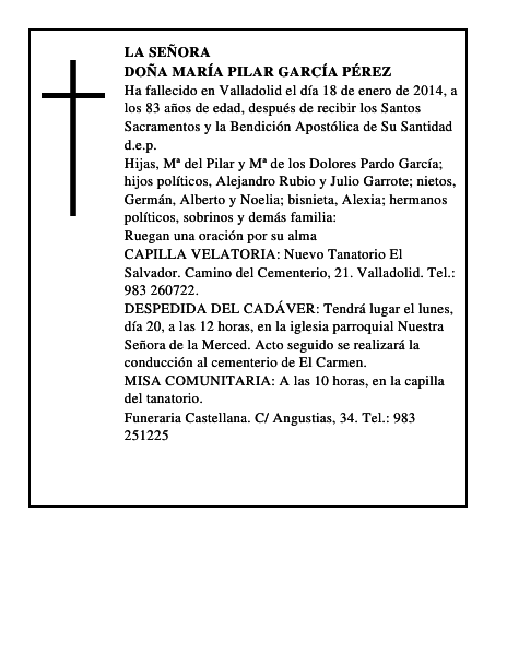 Doña María Pilar García Pérez