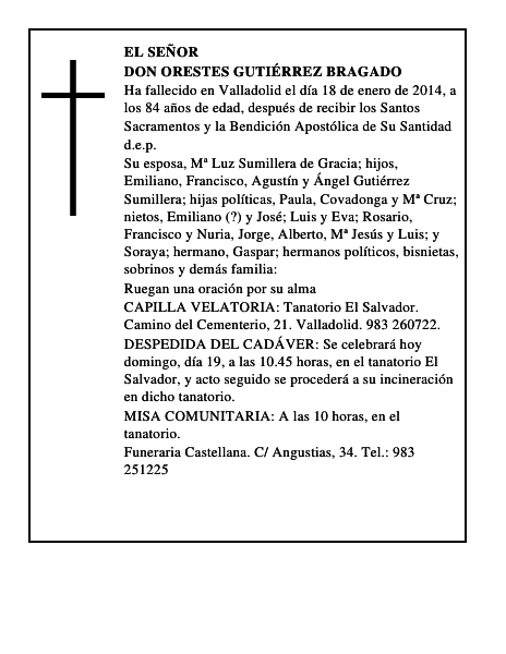 Don Orestes Gutiérrez Bragado