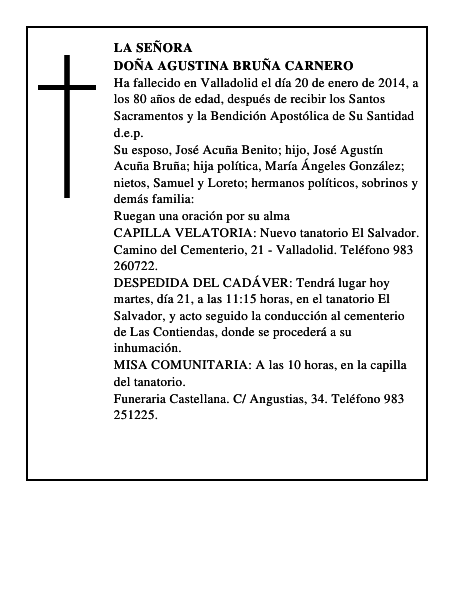 Doña Agustina Bruña Carnero