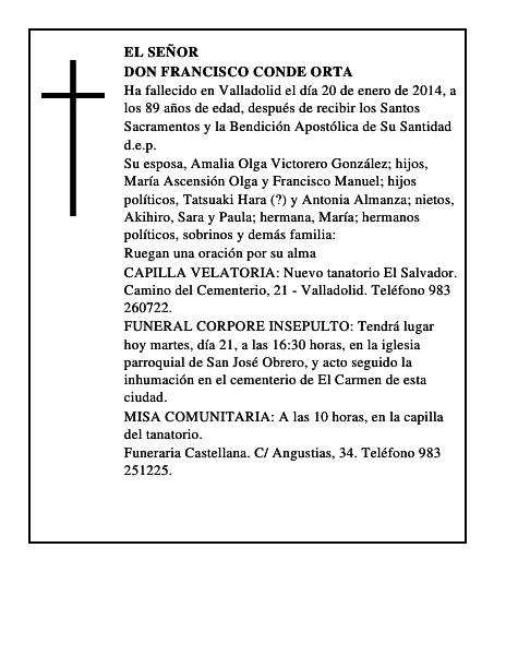 Don Francisco Conde Orta