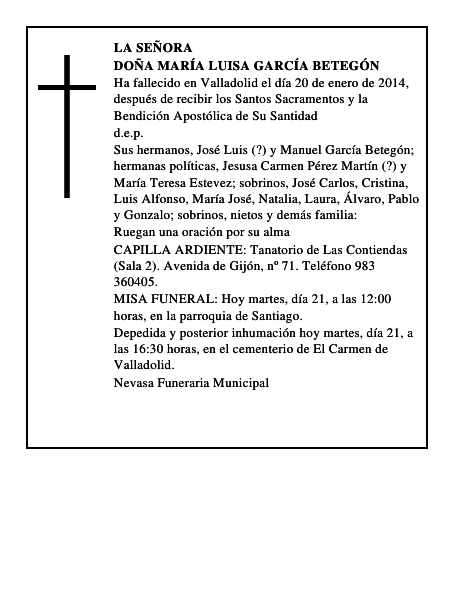 Doña María Luisa García Betegón