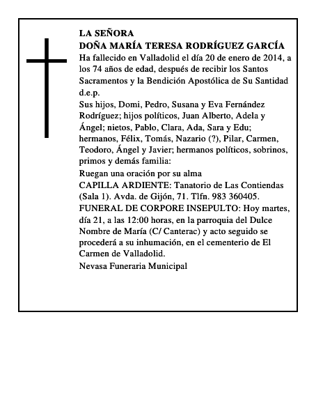 Doña María Teresa Rodríguez García