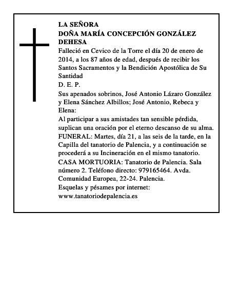 Doña María Concepción González Dehesa