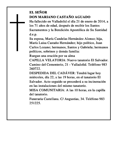 Don Mariano Castaño Aguado
