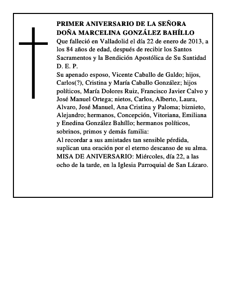 Doña Marcelina González Bahíllo