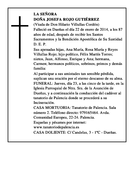 Doña Josefa Rojo Gutiérrez