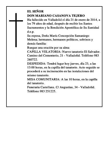 Don Mariano Casanova Tejero