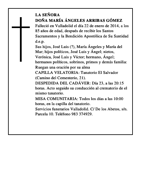 Doña María Ángeles Arribas Gómez