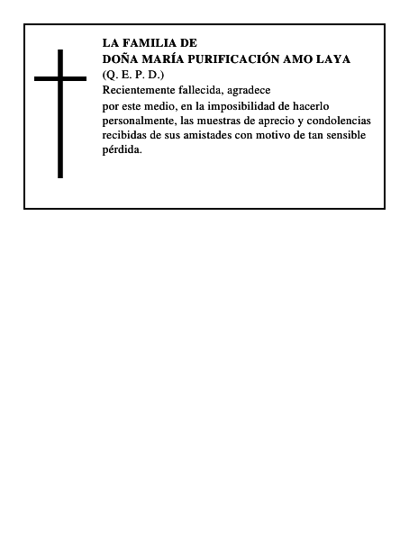 Doña María Purificación Amo Laya
