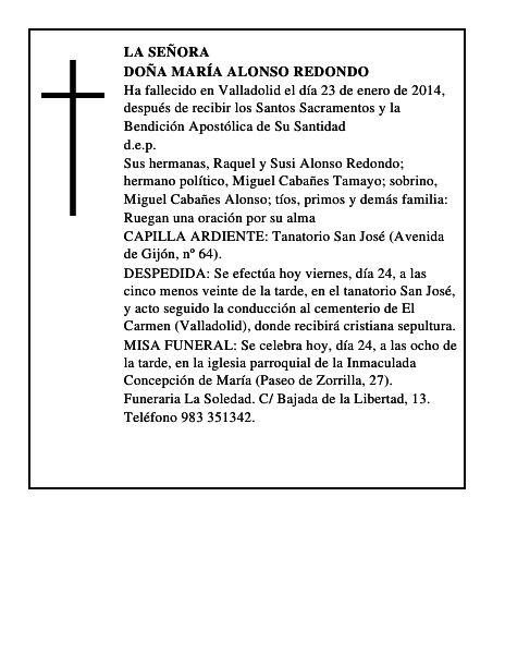 Doña María Alonso Redondo