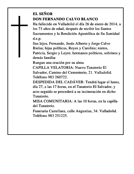 Don Fernando Calvo Blanco