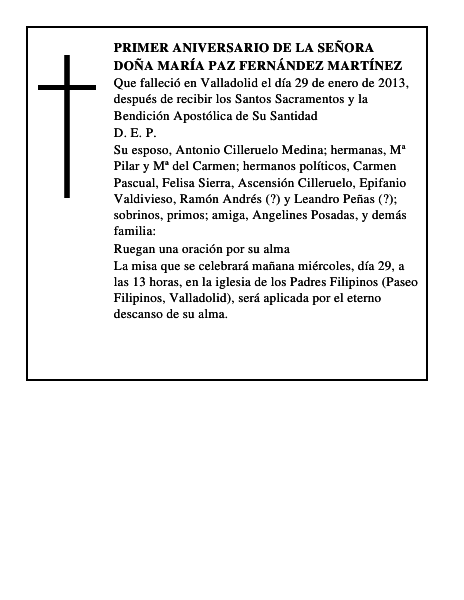 Doña María Paz Fernández Martínez