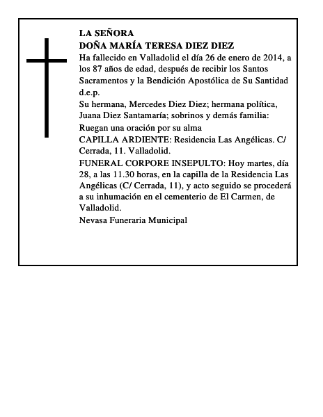 Doña María Teresa Diez Diez