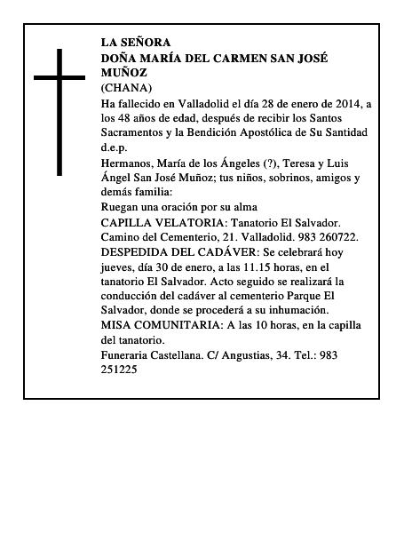 Doña María del Carmen San José Muñoz