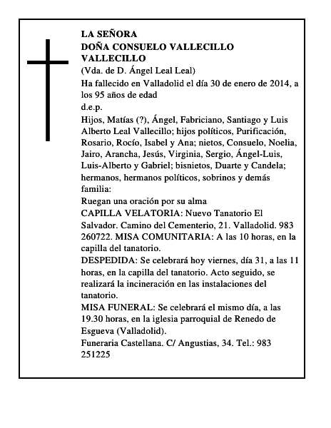 Doña Consuelo Vallecillo Vallecillo