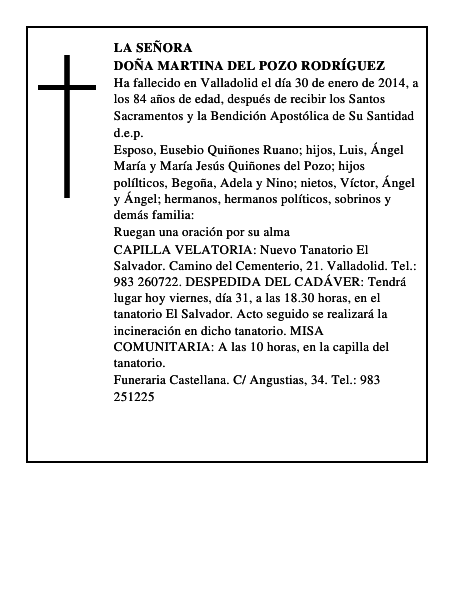 Doña Martina del Pozo Rodríguez