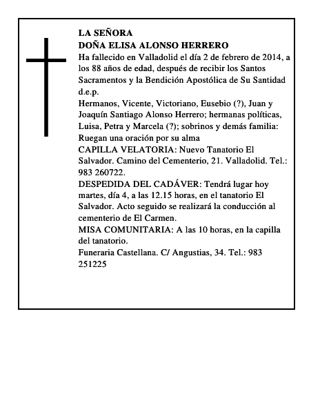 Doña Elisa Alonso Herrero