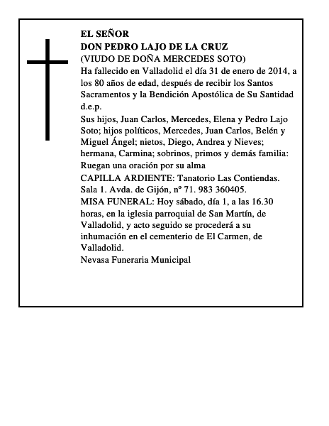 Don Pedro Lajo de la Cruz