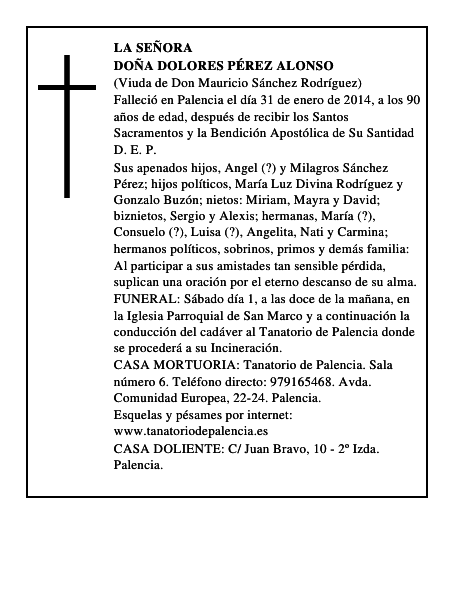 Doña Dolores Pérez Alonso