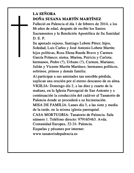 Doña Susana Martín Martínez