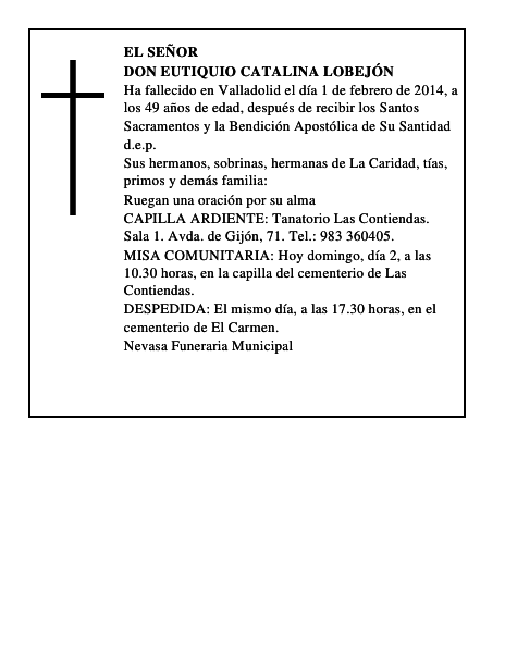 Don Eutiquio Catalina Lobejón