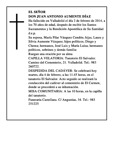 Don Juan Antonio Aumente Díaz