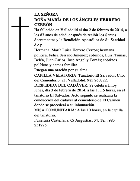 Doña María de los Ángeles Herrero Cerrón