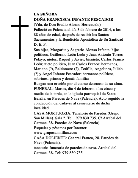 Doña Francisca Infante Pescador