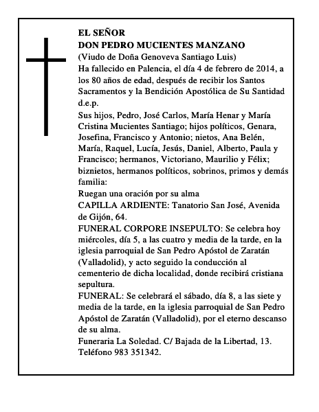 Don Pedro Mucientes Manzano