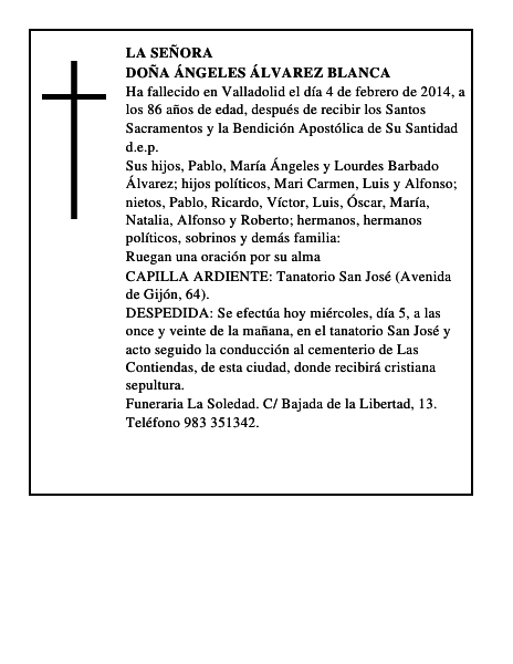 Doña Ángeles Álvarez Blanca