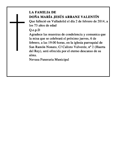 Doña María Jesús Arranz Valentín