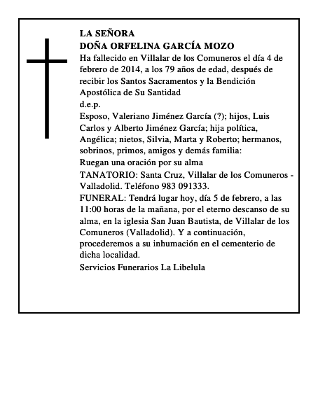 Doña Orfelina García Mozo