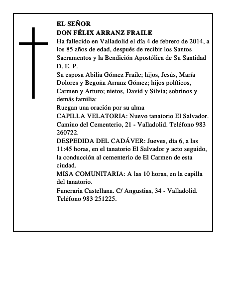 Don Félix Arranz Fraile