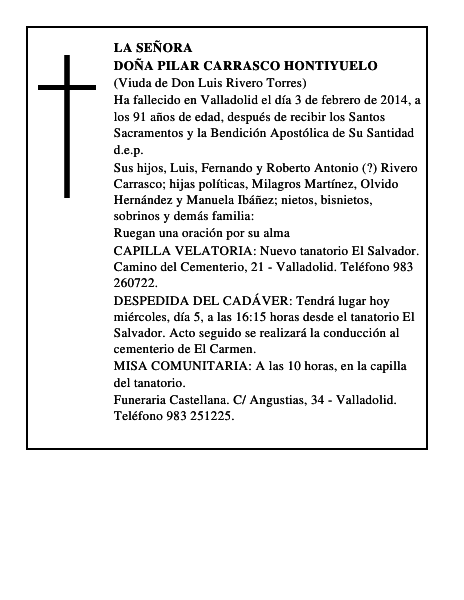 Doña Pilar Carrasco Hontiyuelo