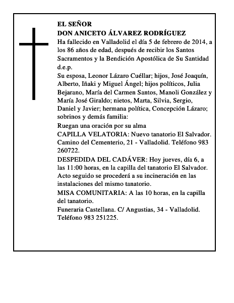 Don Aniceto Álvarez Rodríguez