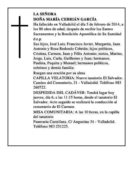 Doña María Cebrián García