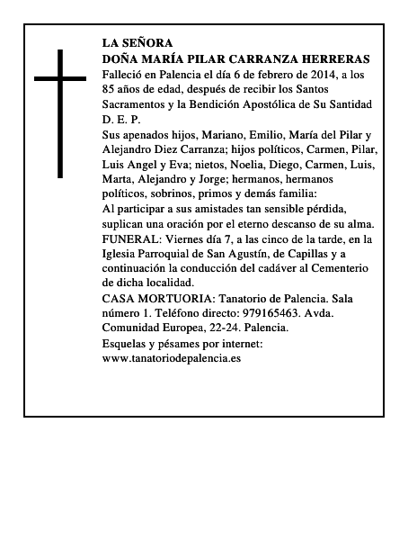 Doña María Pilar Carranza Herreras