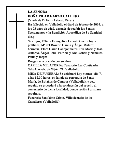 Doña Pilar Garzo Callejo
