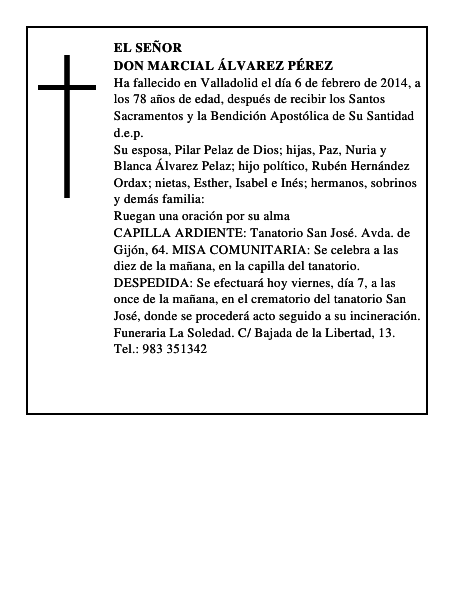 Don Marcial Álvarez Pérez