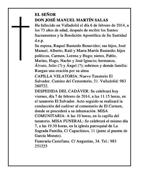 Don José Manuel Martín Salas