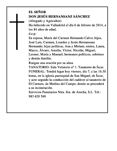 Don Jesús Hernansanz Sánchez