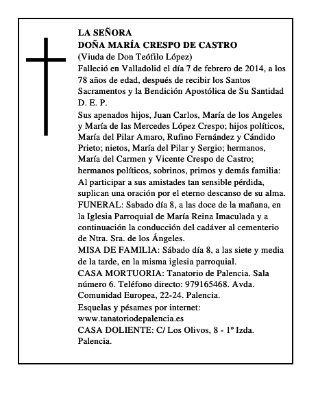 Doña María Crespo de Castro