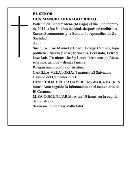 Don Manuel Hidalgo Prieto