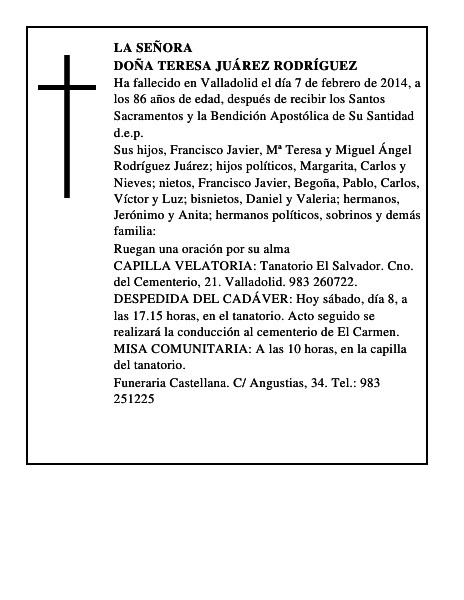 Doña Teresa Juárez Rodríguez