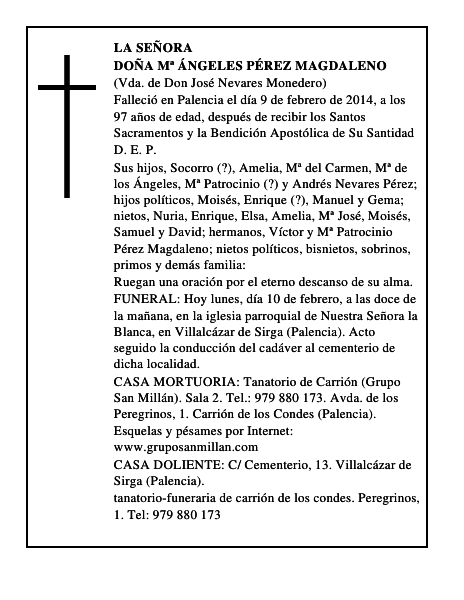 Doña Mª Ángeles Pérez Magdaleno