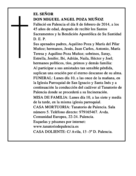 Don Miguel Angel Poza Muñoz