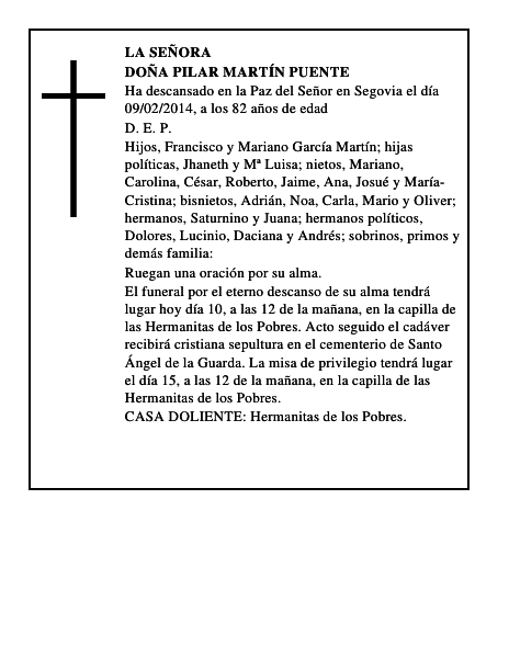 Doña Pilar Martín Puente